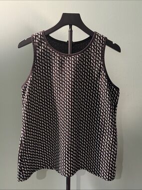 Worthington Black & White Geometric Tank Top